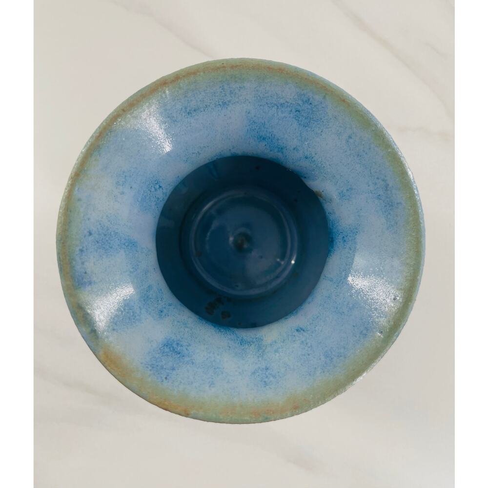 Blue Small Handmade Pottery Vase Home Decor - Picture 2 of 8